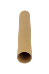 Cardboard geometric cylinders, Paper tube of toilet paper, isolated from background