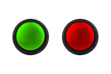 green and red button isolated from background