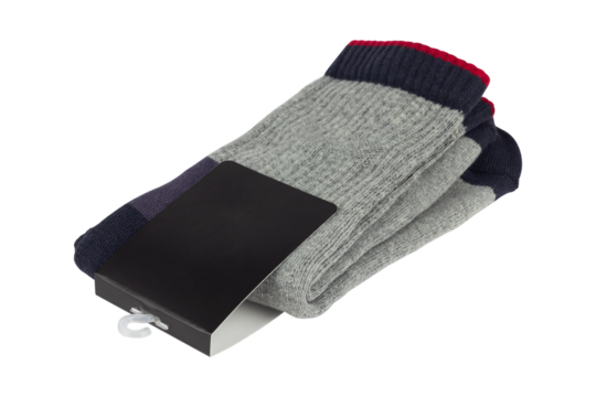 new socks in a package, isolated from background