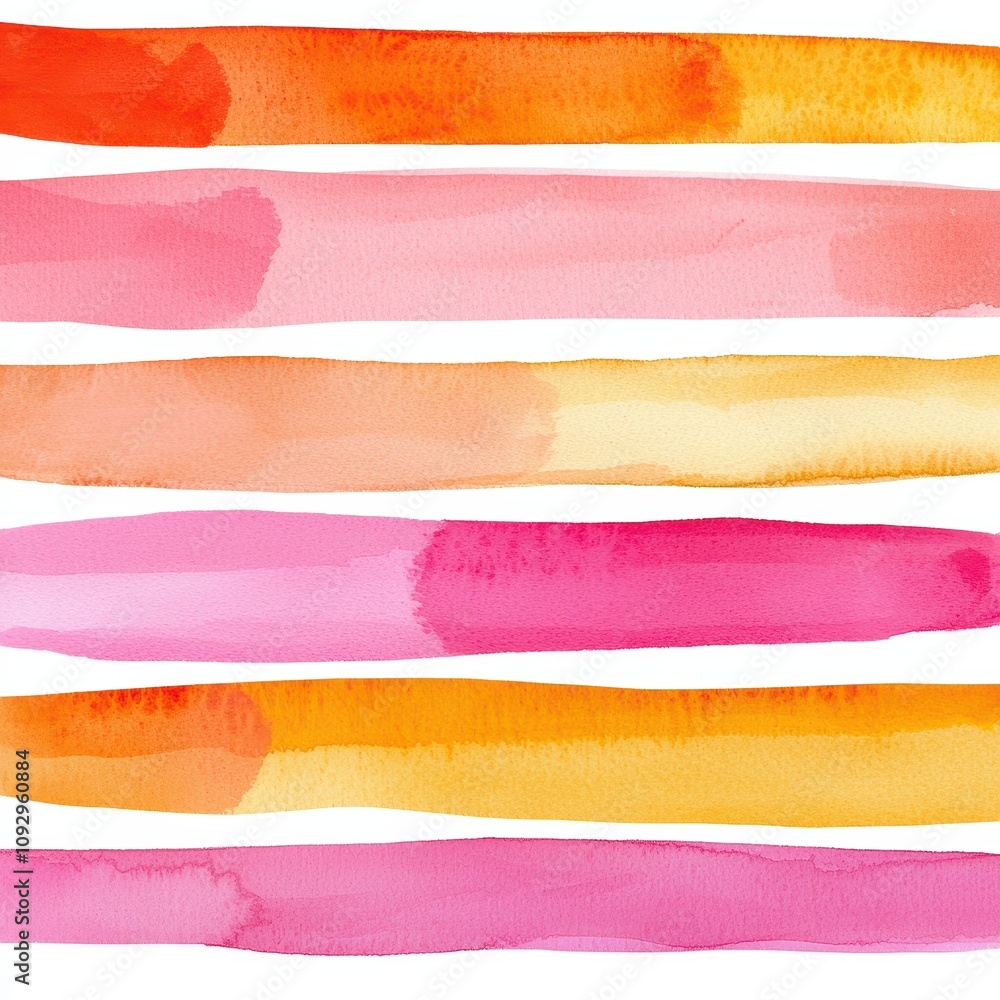 Poster a series of colorful paint strokes arranged in a row