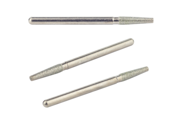 set of cutter for hand engraver and drill with diamond filings, isolated from background	