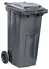 black plastic waste container