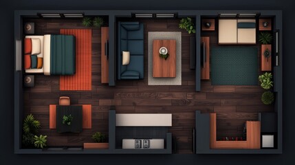 Modern Apartment Floor Plan Top View Home Design Interior Design Real Estate