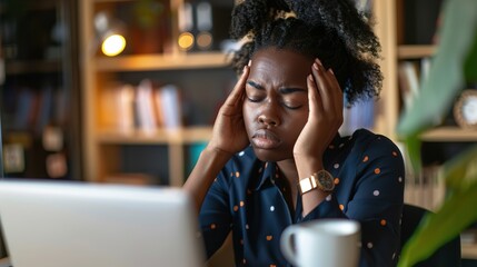 Person sitting in a dimly lit room, holding head with both hands, looking distressed. Symbolizing stress and mental strain due to a nerve disorder.