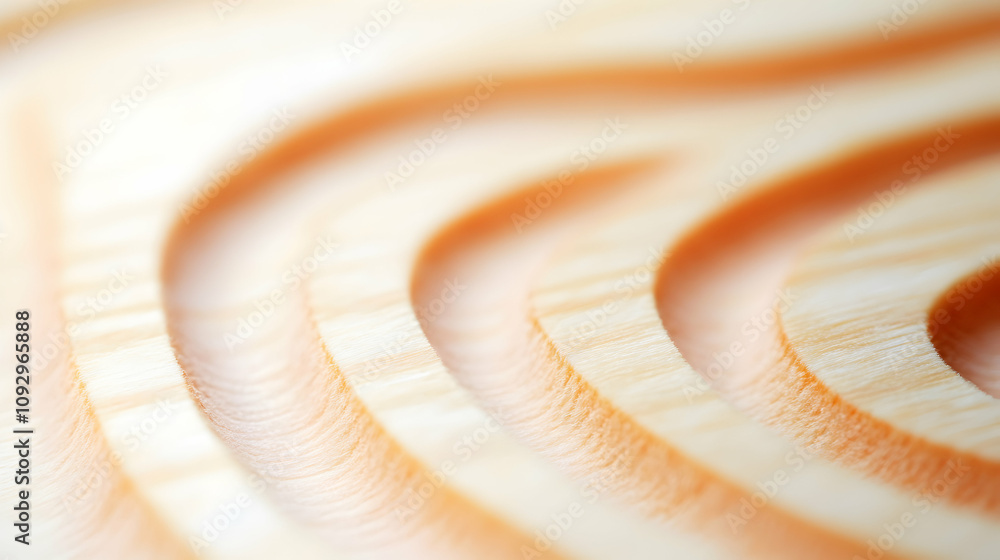 Poster abstract close-up of concentric wood grain patterns, showcasing natural texture and warm tones; idea