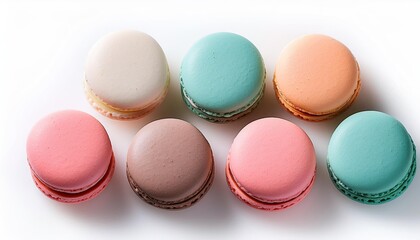 Obraz premium Colorful Macarons Pastry Dessert Food Sweet Treats Bakery Confectionery French Cuisine Delicious