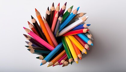 Fototapeta premium Colorful Pencils in Holder Art Supplies Drawing Creativity Education