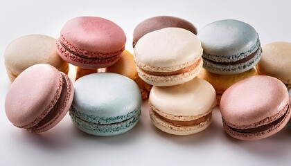 Obraz premium Delicious Pastel Macarons French Pastry Sweet Treats Colorful Dessert