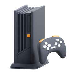 gaming console with controller 3d illustration