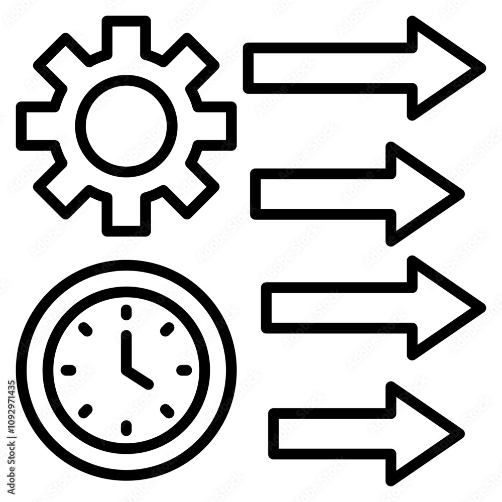 Poster operational efficiency icon element for design