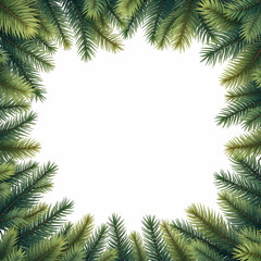 Pine Border Frame White Background Copy Space Area