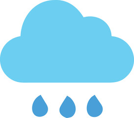 Vector Illustration of Cloud with raindrops, Cloud icon, Raindrops symbol, Cloud with raindrops design on a transparent background, Rainy weather symbol