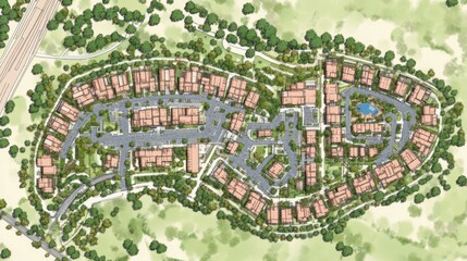 Fototapeta premium Plan the layout for a mixed-use development combining residential and commercial spaces.