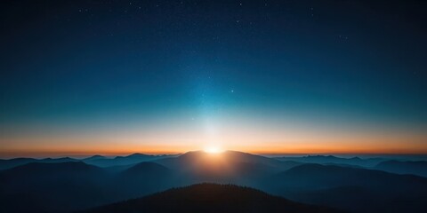 Obraz premium Serene Sunrise Over Mountain Landscape