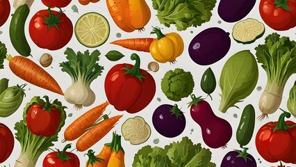 Fresh Vegetables Set Vector On White Background for icon, design etc Generative AI