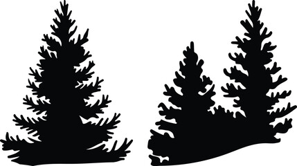 Christmas tree silhouette vector christmas icon
