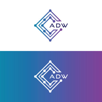 adw tech initial logo design icon for technology, Digital, Tech business, adwtech logo, adw technology logo
