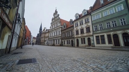 Obraz premium Colorful renaissance facades square in Poznan, Poland