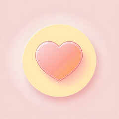 pastel yellow UI UX button for love and positivity