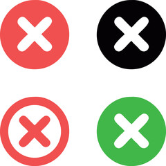 Obraz premium Vector Illustration of remove icon, Cancel icon, Delete symbol, A set of colorful remove icons on a transparent background, Cancel sign