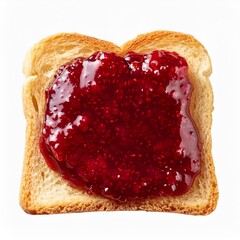 heart shaped toast with jam