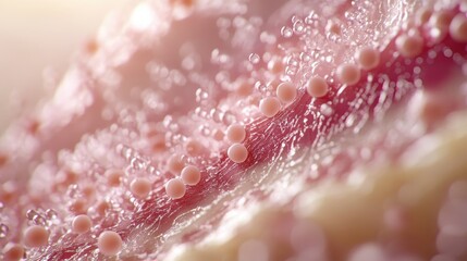 Fototapeta premium A close up of a pinkish skin with many small white dots on it