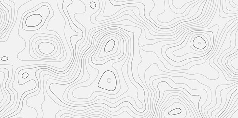 The black grey on white contours vector topography stylized height of the lines. The concept of a conditional geography scheme and the terrain path. Ultra wide. Map vector terrain Illustration.