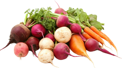 Isolating vibrant root vegetables in a garden setting nature's colorful harvest