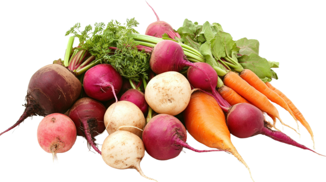 Isolating vibrant root vegetables in a garden setting nature's colorful harvest