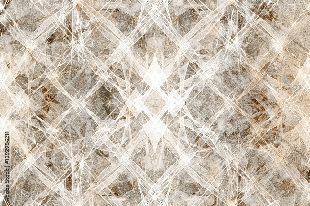 Poster A patterned background with a white and brown color scheme