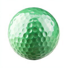 Green Golf Ball Isolated on White Background