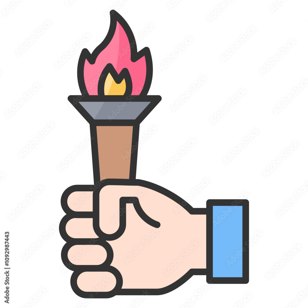 Poster torch icon element for design