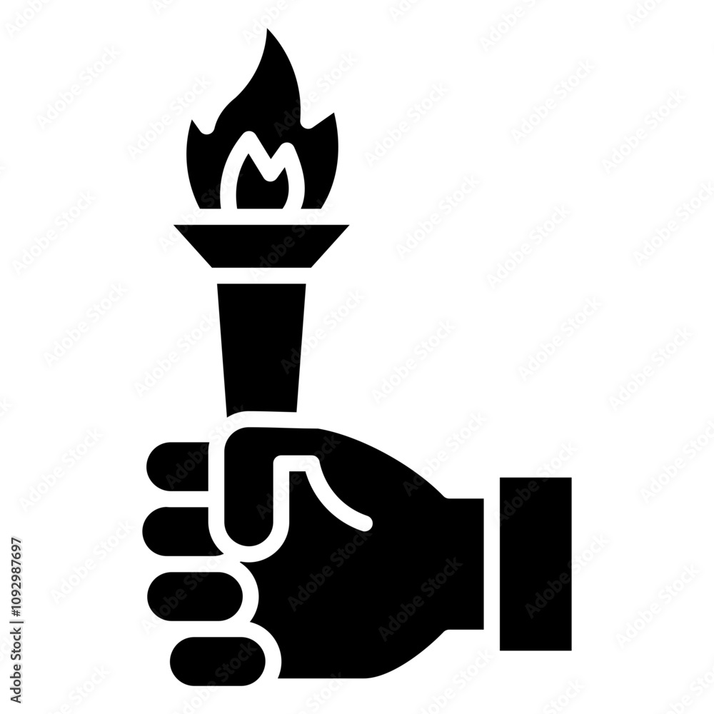 Poster torch icon element for design