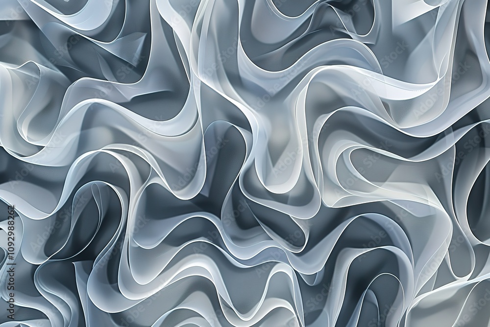 Poster The image is a close up of a piece of fabric with a pattern of waves