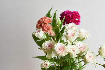 ケイトウとばら