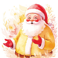 Vector watercolor illustration of Santa Claus.