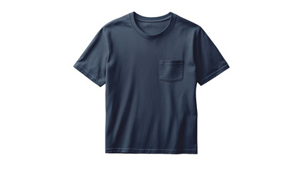 Naklejka premium Isolate navy blue t-shirt with pocket fashion showcase studio setting casual style close-up view modern wear