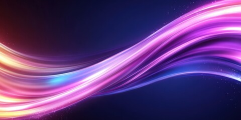 Naklejka premium Colorful Light Waves on Dark Background