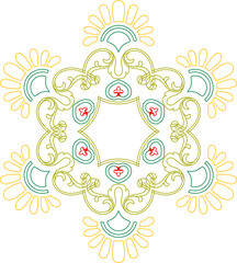 Vector sketch illustration silhouette design ornament decoration accessories classic vintage ethnic traditional floral natural