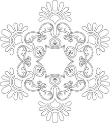 Vector sketch illustration silhouette design ornament decoration accessories classic vintage ethnic traditional floral natural