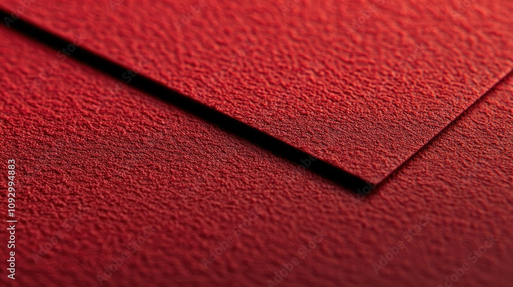 Poster close-up view of textured red paper sheets highlighting rich color and unique surface patterns for c