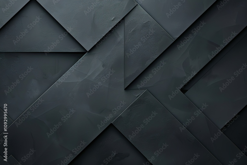 Poster a black and white image of a wall with a pattern of squares and triangles