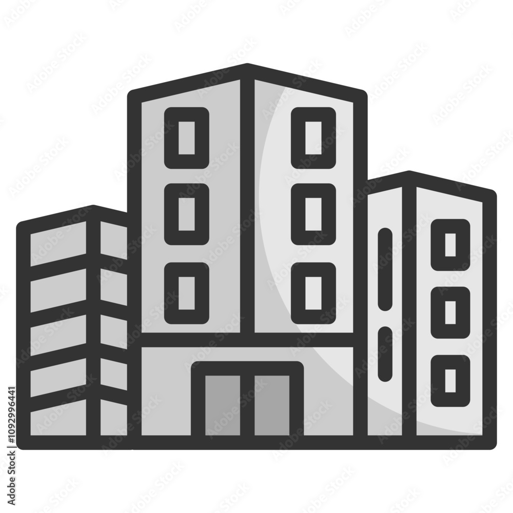 Poster office building icon element for design