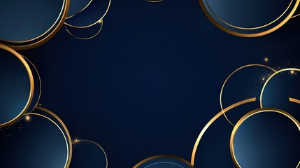 navy blue color. The circles are bordered with a radiant gold outline, set against a lighter blue backdrop to enhance the visual appeal.