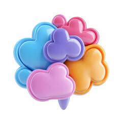 Colorful Glossy Clouds Group Abstract Design