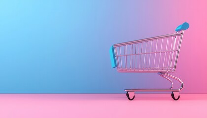 Cyber Monday banner, digital shopping elements with glowing effects, 3D illustration