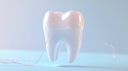 3D model representing a mint-flavored dental floss icon.