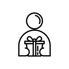 Icon of person carrying gift 