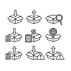 icons set cube or box