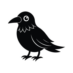 Cute Crow Vector Illustration - Adorable Bird Design

